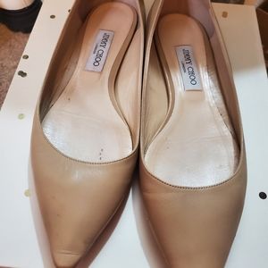 JIMMY CHOO size 10 nude flats. Used condition.